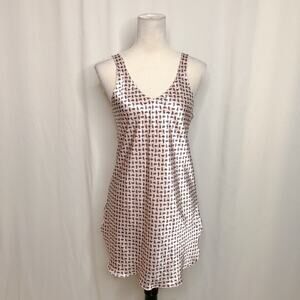 Jayre California Vintage Satin Paisley Mini Dress Nightgown Pink Women's M 90s